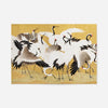 Japanese flock of cranes vintage painting by Ishida Yūtei