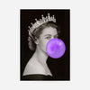 Queen Elizabeth with Bubblegum Purple Print