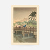 Spring Rain at Benkei Bridge Print by Hasui Kawase