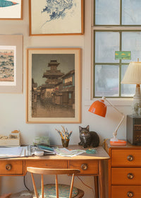 Bell Tower at Okayama Print by Hasui Kawase