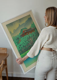 Botan Dai at Ping-yang, Korea Print by Hasui Kawase