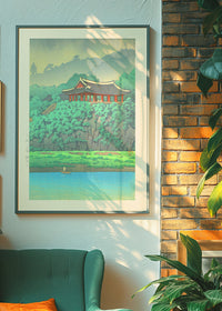 Botan Dai at Ping-yang, Korea Print by Hasui Kawase