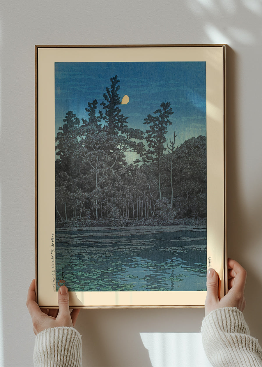 Sanpoji Pond, Shakujii Print by Hasui Kawase