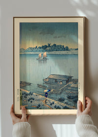 May Rain at Ara River Print by Hasui Kawase