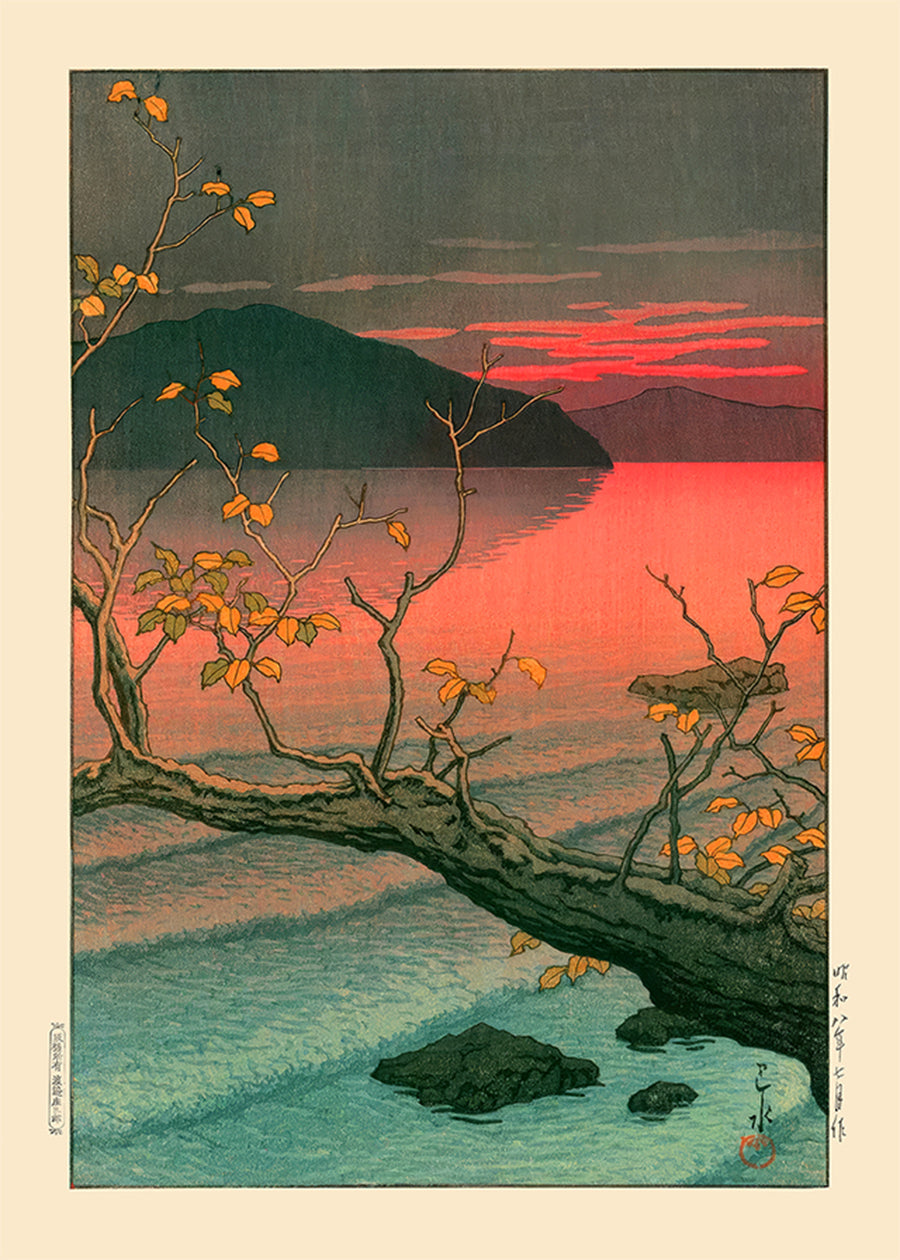 Nenokuchi Lake Print by Hasui Kawase