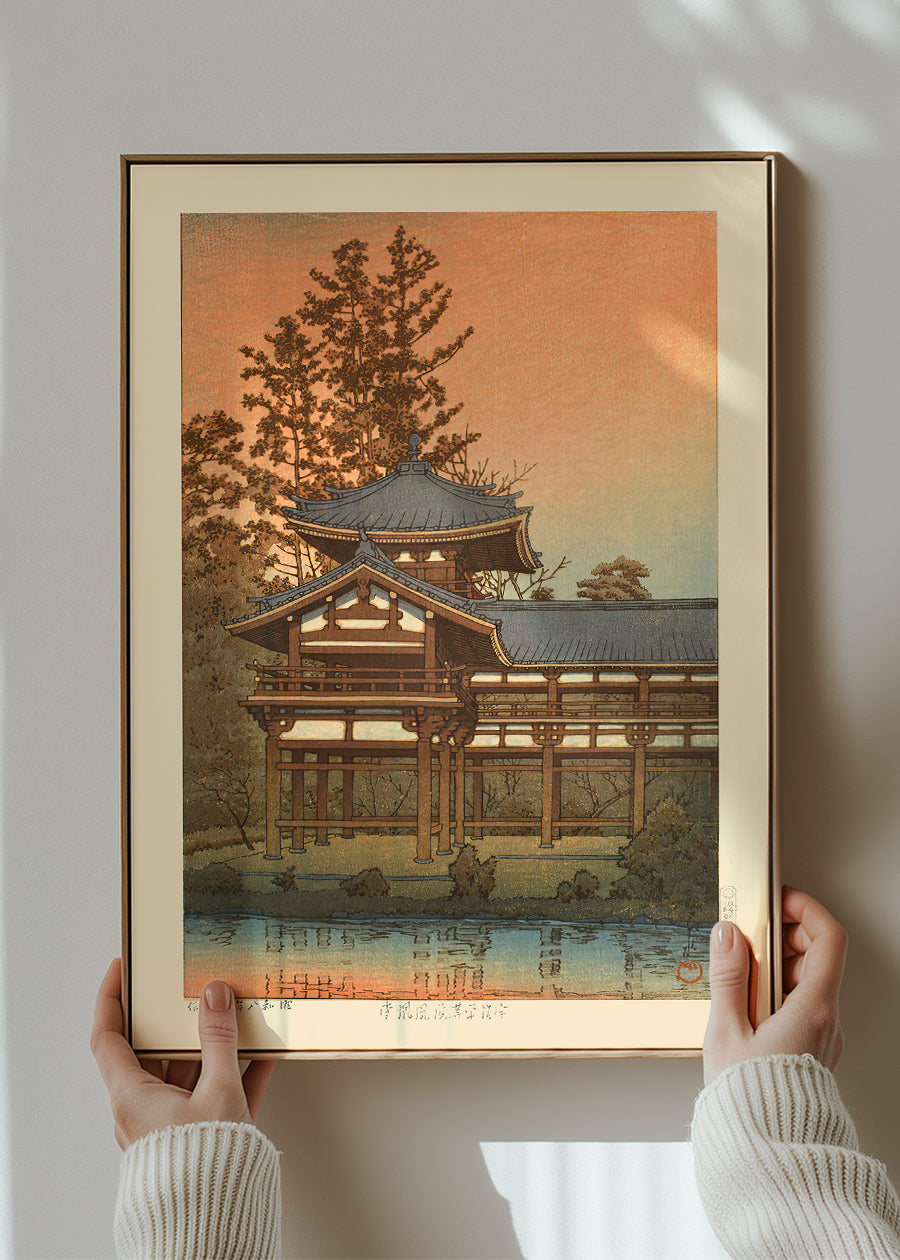 Phoenix Hall, Byodo Temple, Uji Print by Hasui Kawase