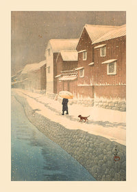 Shinkawa Riverside, Handa, Bishu Print by Hasui Kawase