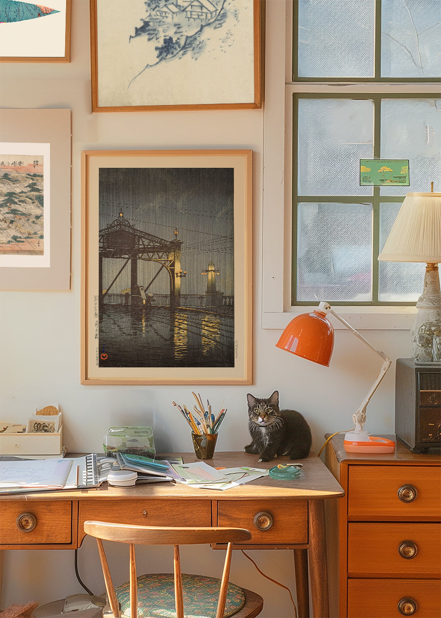 Shinohashi Bridge Print by Hasui Kawase