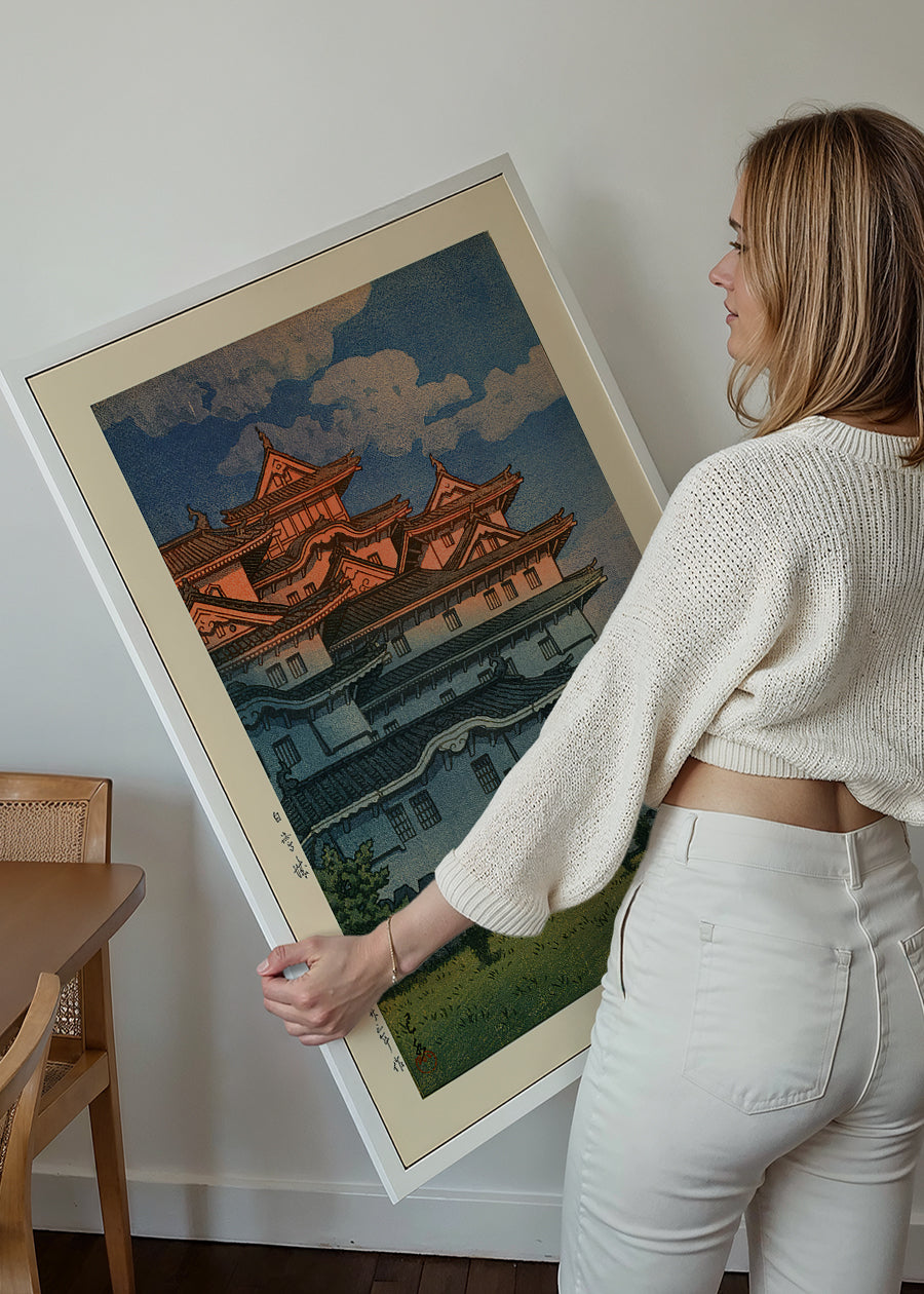 Shirasagi Castle Print by Hasui Kawase