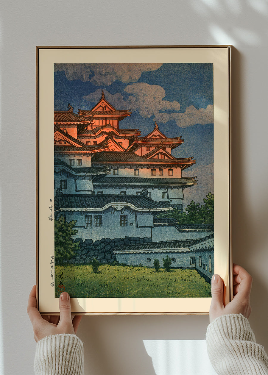 Shirasagi Castle Print by Hasui Kawase
