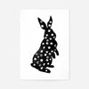Bunny Rabbit Silhouette Polkadot Print