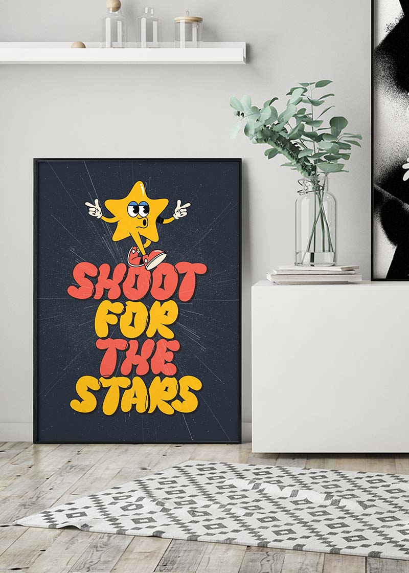 Shoot For The Stars Kids Quote Print