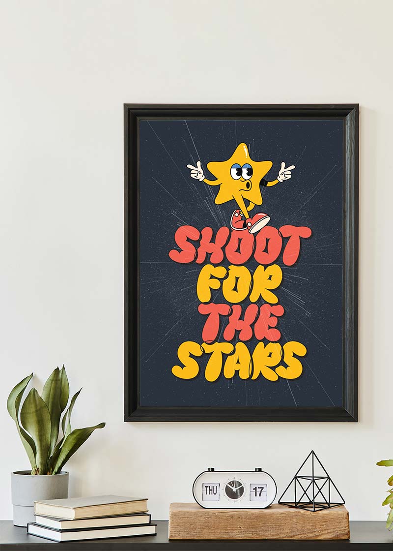 Shoot For The Stars Kids Quote Print