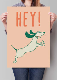 Hey Dog Funny Kids Print