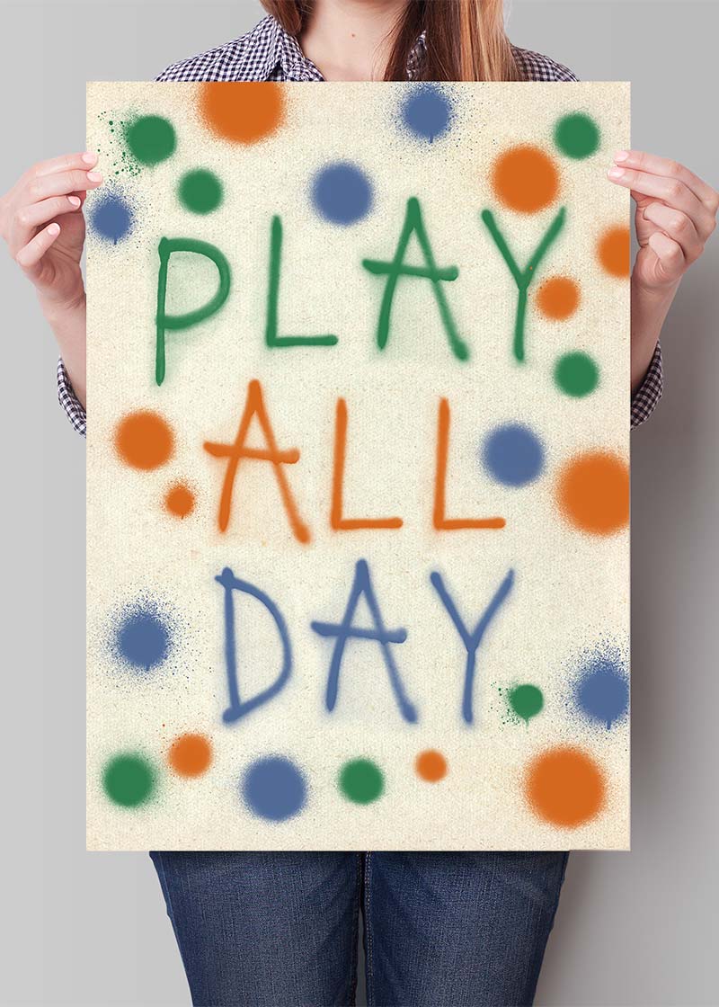 Play All Day Kids Spraypaint Print