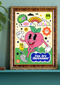 You Are Awesome Neon Type Print