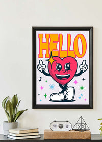 Hello Heart Cartoon Kids Print