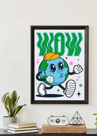 Wow Earth Cartoon Kids Print