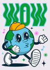 Wow Earth Cartoon Kids Print
