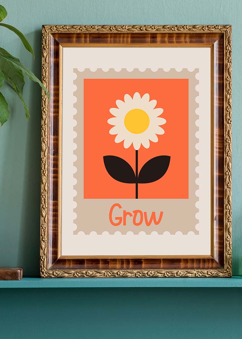 Grow Postage Stamp Style Kids Print
