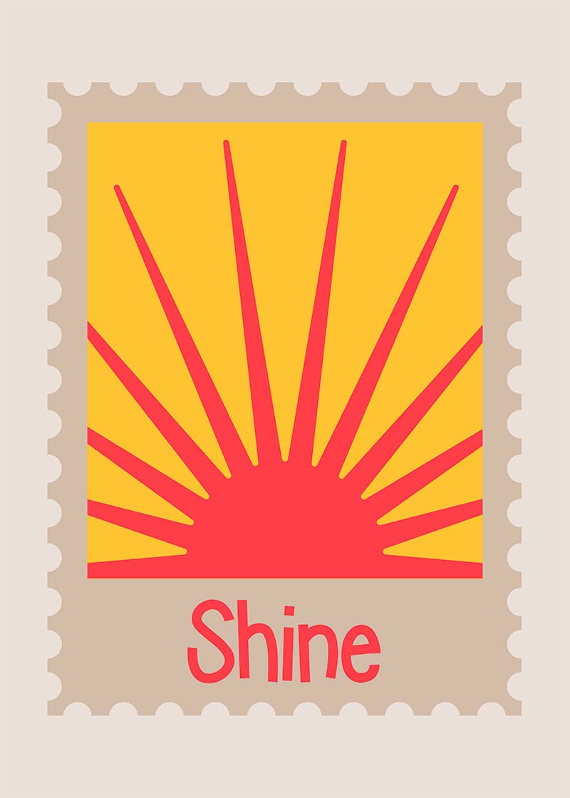 Shine Postage Stamp Style Kids Print