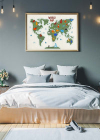 Illustrated World Map Educational Kids Print