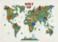 Illustrated World Map Educational Kids Print