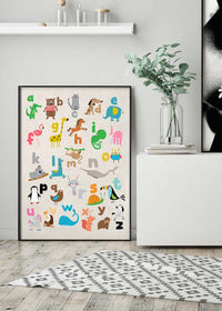 Animal Alphabet Illustrated Print