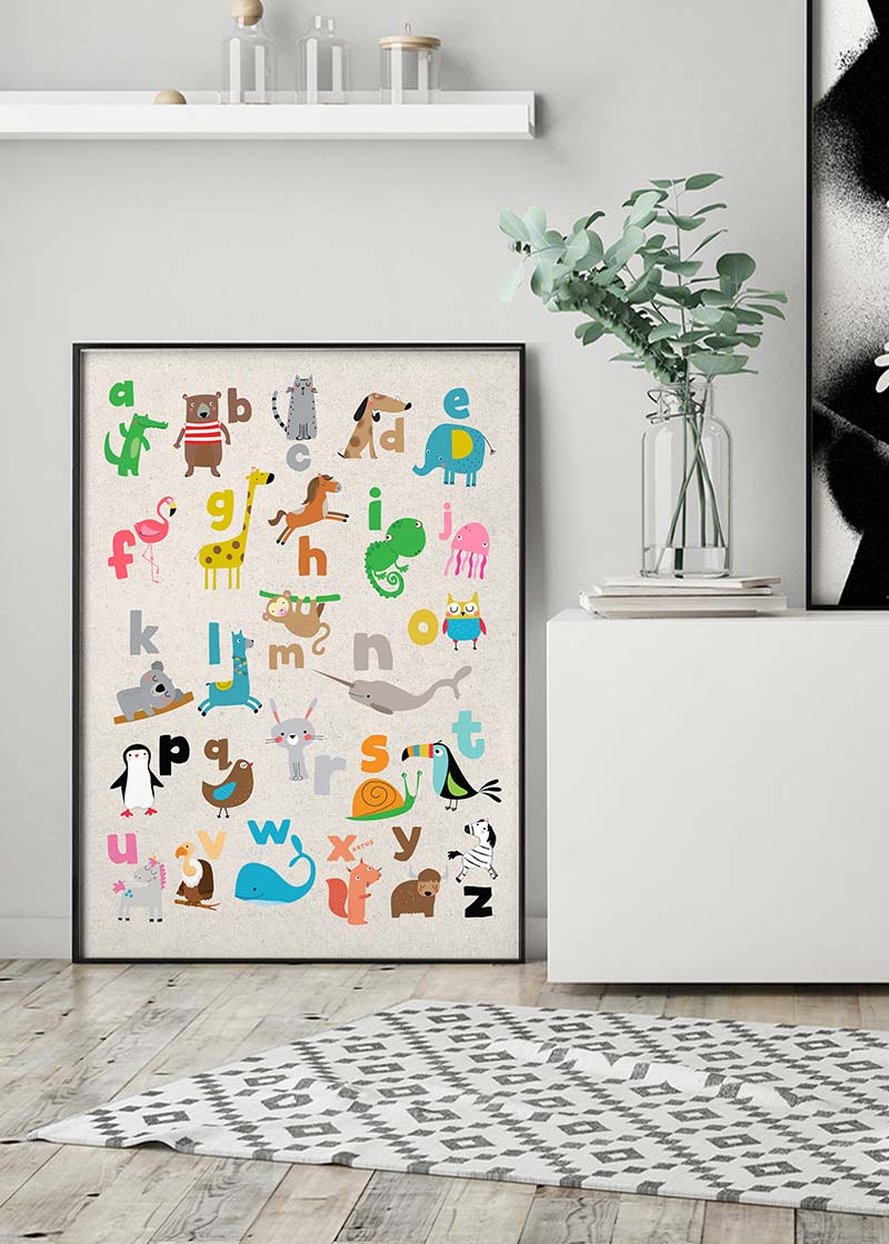 Animal Alphabet Illustrated Print