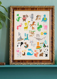 Animal Alphabet Illustrated Print