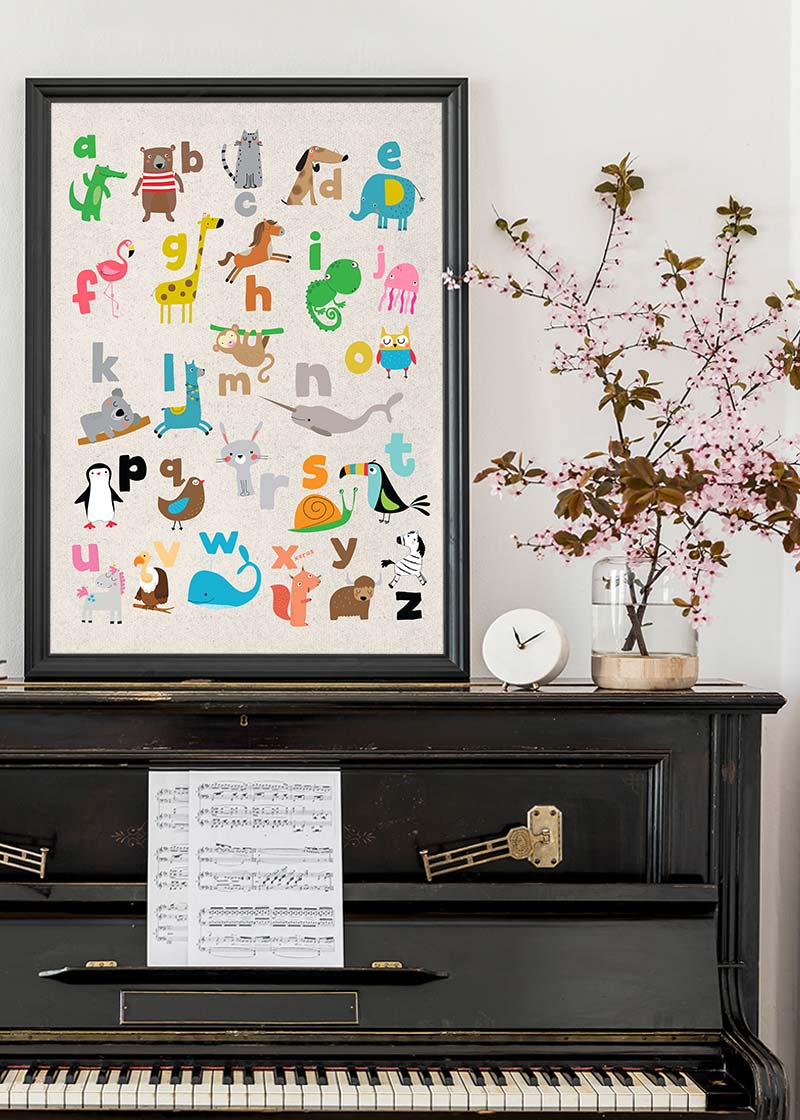 Animal Alphabet Illustrated Print