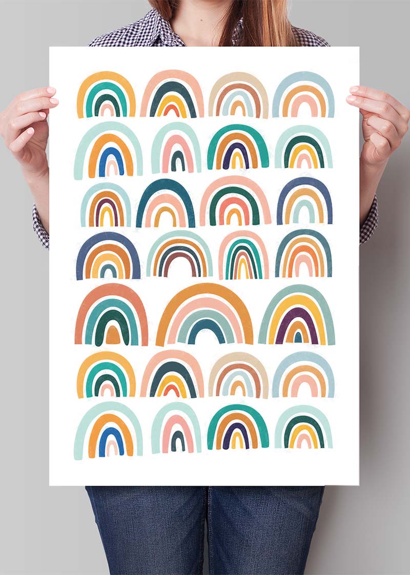 Pastel Rainbows Kids Print
