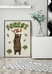 Forest Club Bear Illustration Kids Print