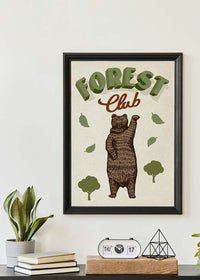 Forest Club Bear Illustration Kids Print