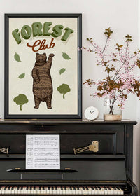 Forest Club Bear Illustration Kids Print