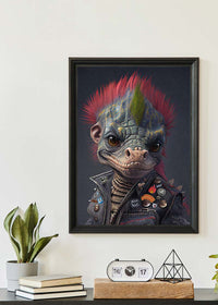 Dinosaur Punk Kids Animal Portrait Print