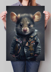 Mouse Punk Kids Animal Portrait Print
