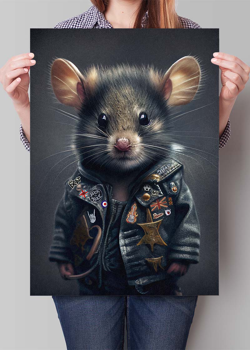 Mouse Punk Kids Animal Portrait Print