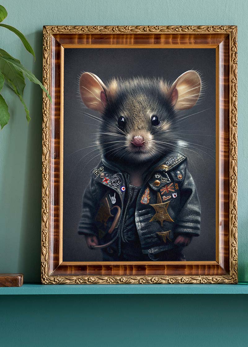 Mouse Punk Kids Animal Portrait Print