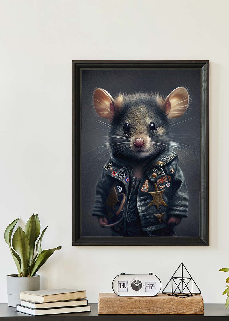 Mouse Punk Kids Animal Portrait Print