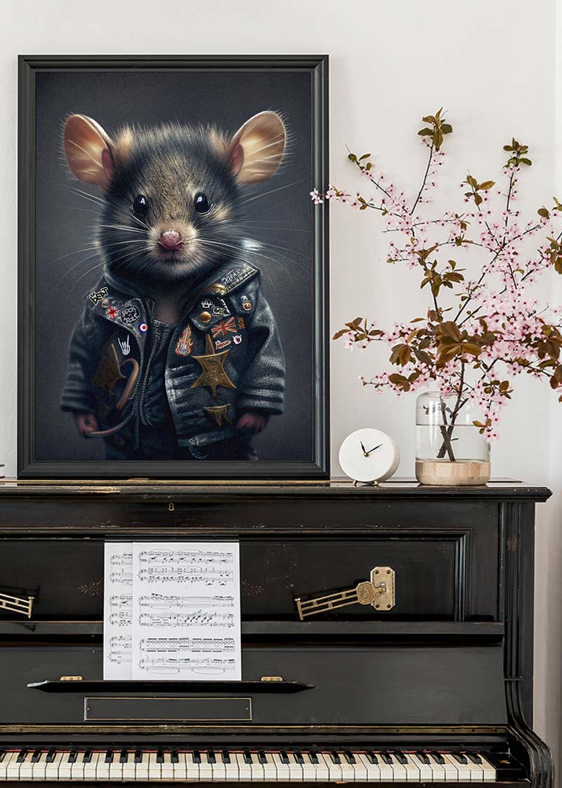 Mouse Punk Kids Animal Portrait Print