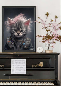 Kitten Punk Kids Animal Portrait Print