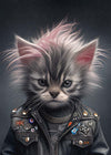 Kitten Punk Kids Animal Portrait Print