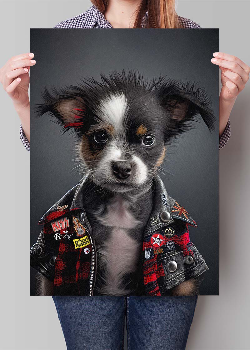 Puppy Punk Kids Animal Portrait Print
