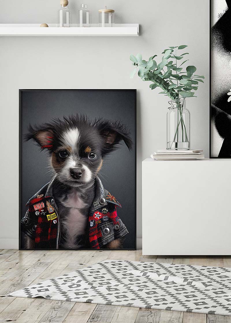 Puppy Punk Kids Animal Portrait Print