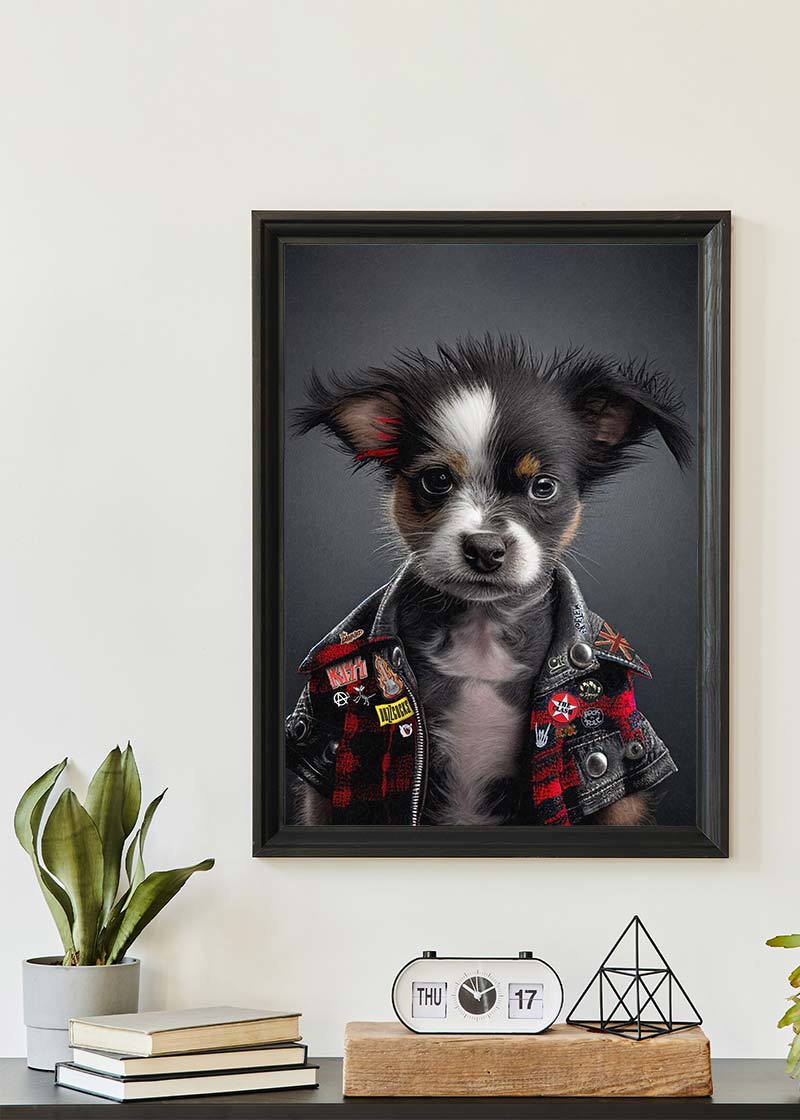 Puppy Punk Kids Animal Portrait Print