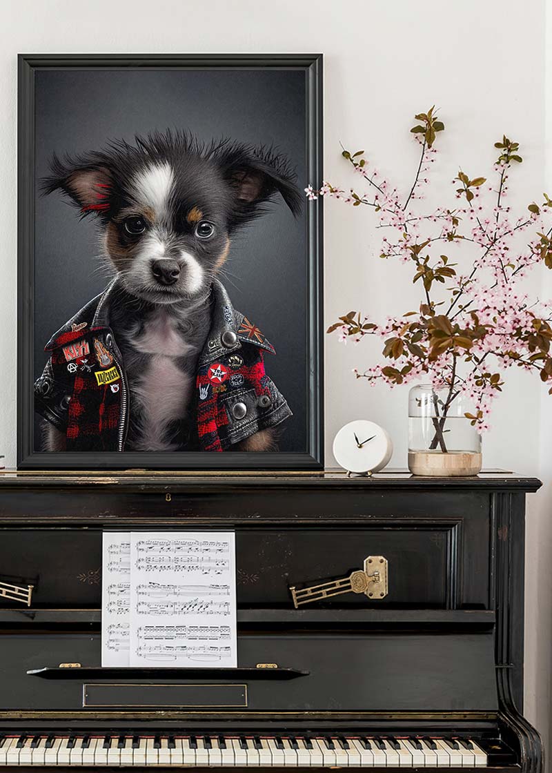 Puppy Punk Kids Animal Portrait Print