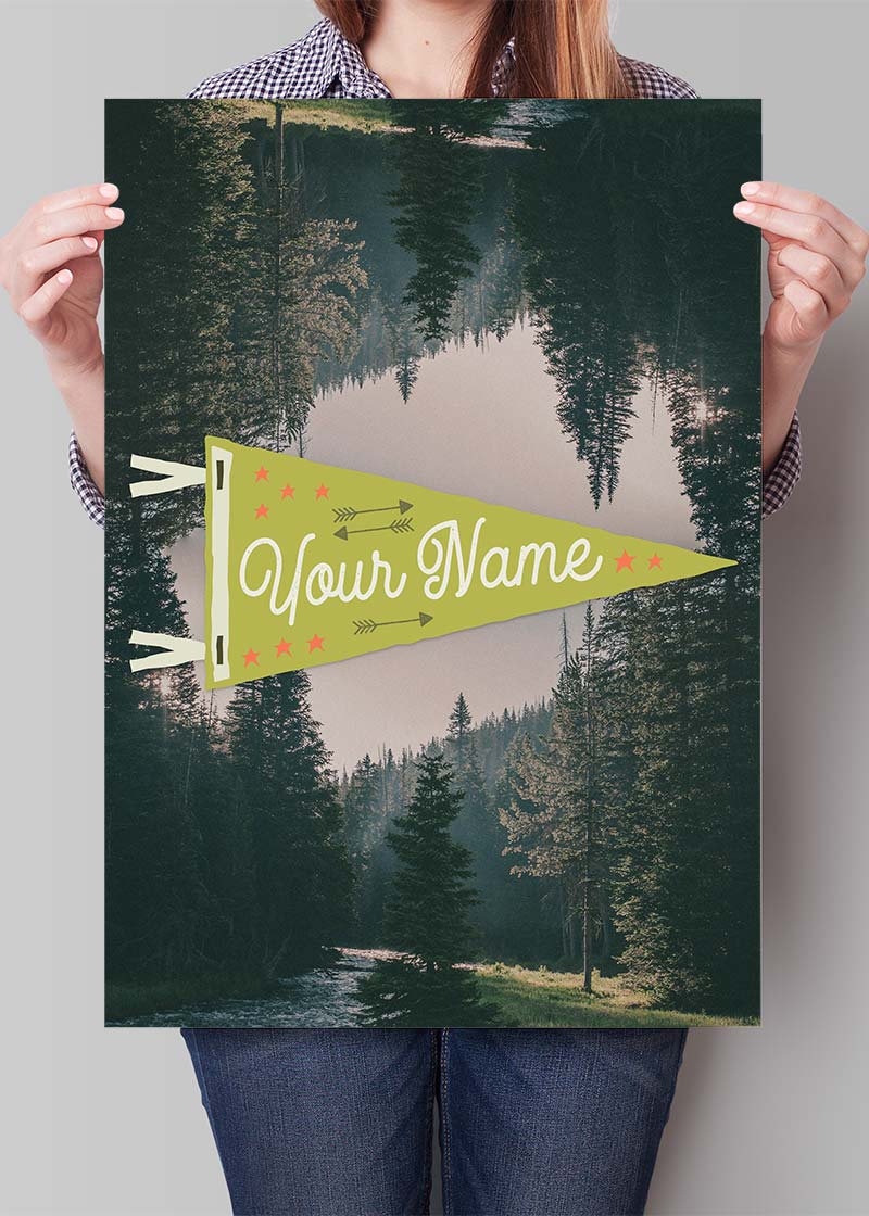 Custom Pennant Forest - Your Name Print
