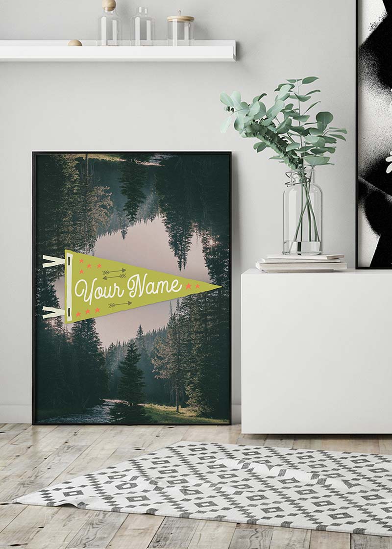 Custom Pennant Forest - Your Name Print