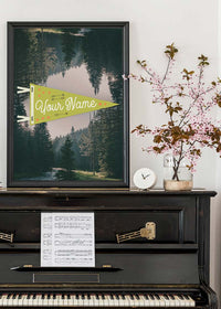 Custom Pennant Forest - Your Name Print